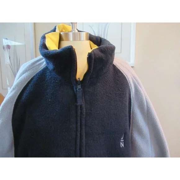 Nautica men reversible fleece lined winter coat jacket 2XLT blue yellow